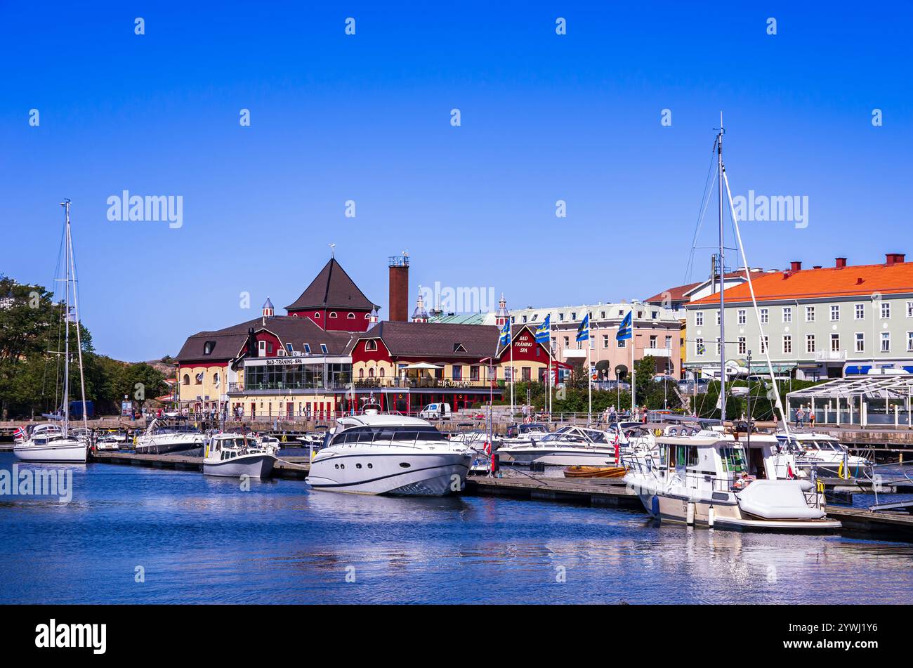 Maritime ambience and waterfront, harbour of Strömstad, Bohuslän ...