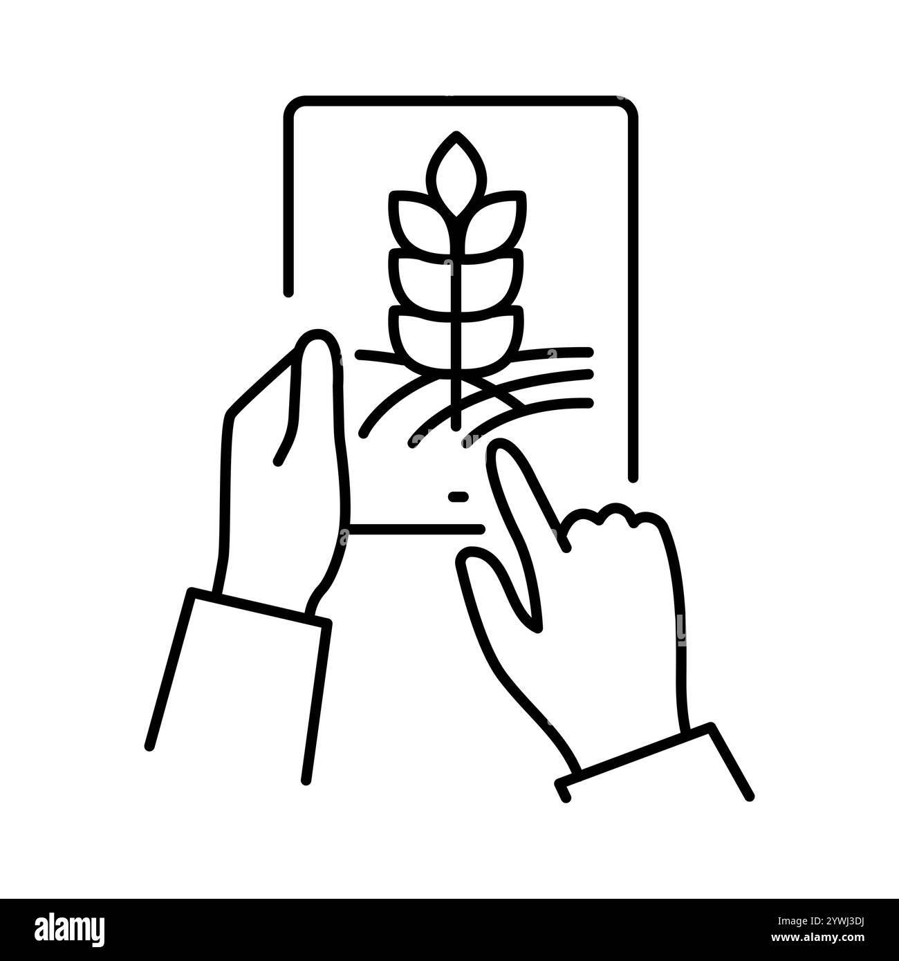 Agro Forecasting black line icon. Smart agriculture. Vector isolated element. Editable stroke. Stock Vector