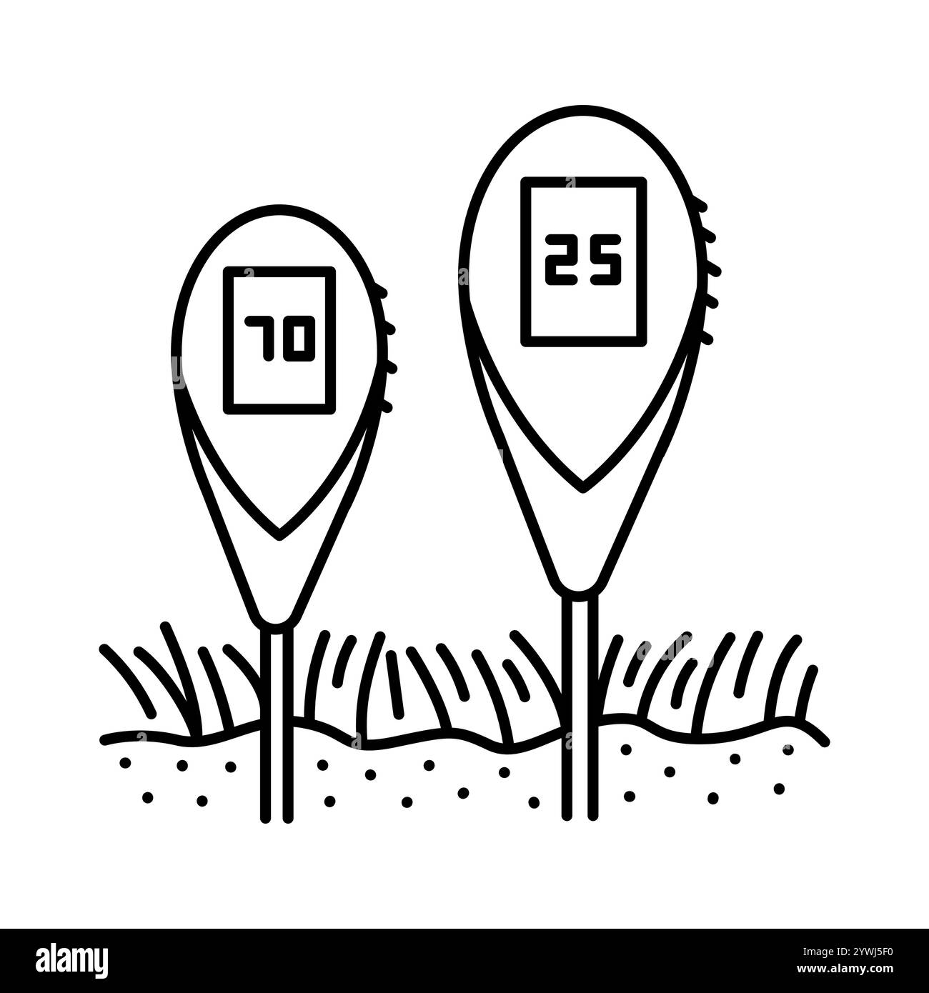 Agroanalytics black line icon. Smart agriculture. Vector isolated element. Editable stroke. Stock Vector