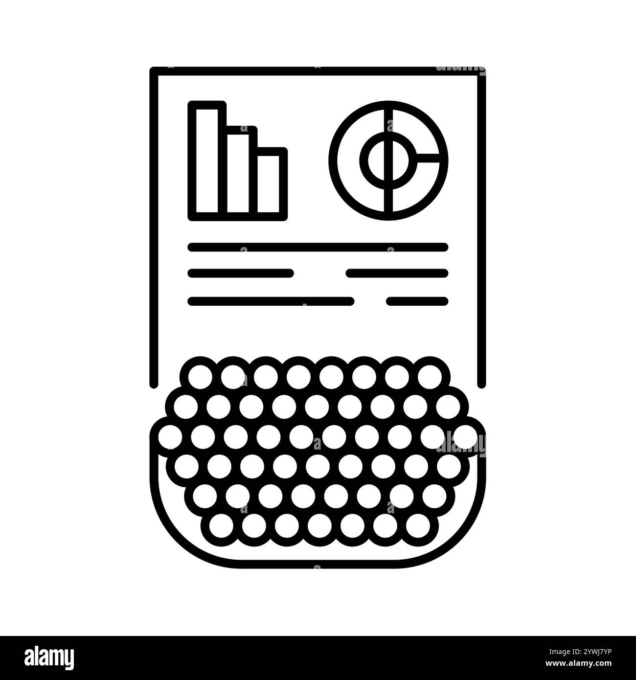 Feed analysis black line icon. Vector isolated element. Editable stroke. Stock Vector