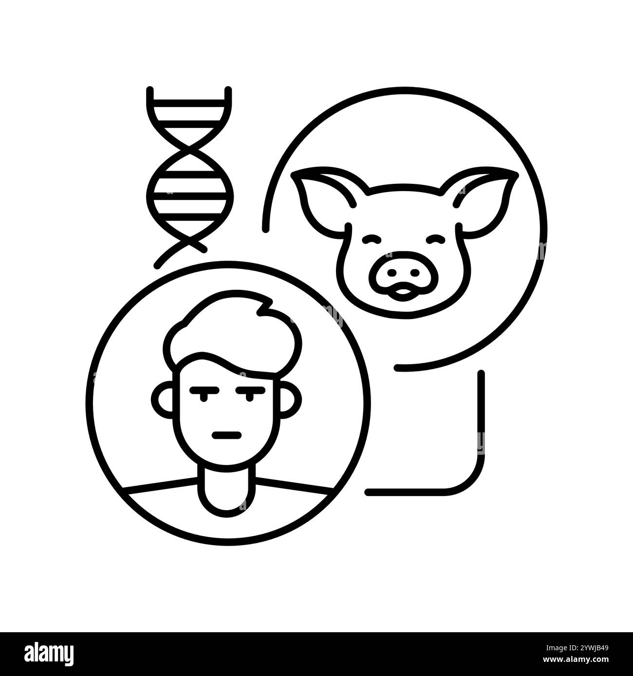 Xenogenes black line icon. Vector isolated element. Editable stroke. Stock Vector