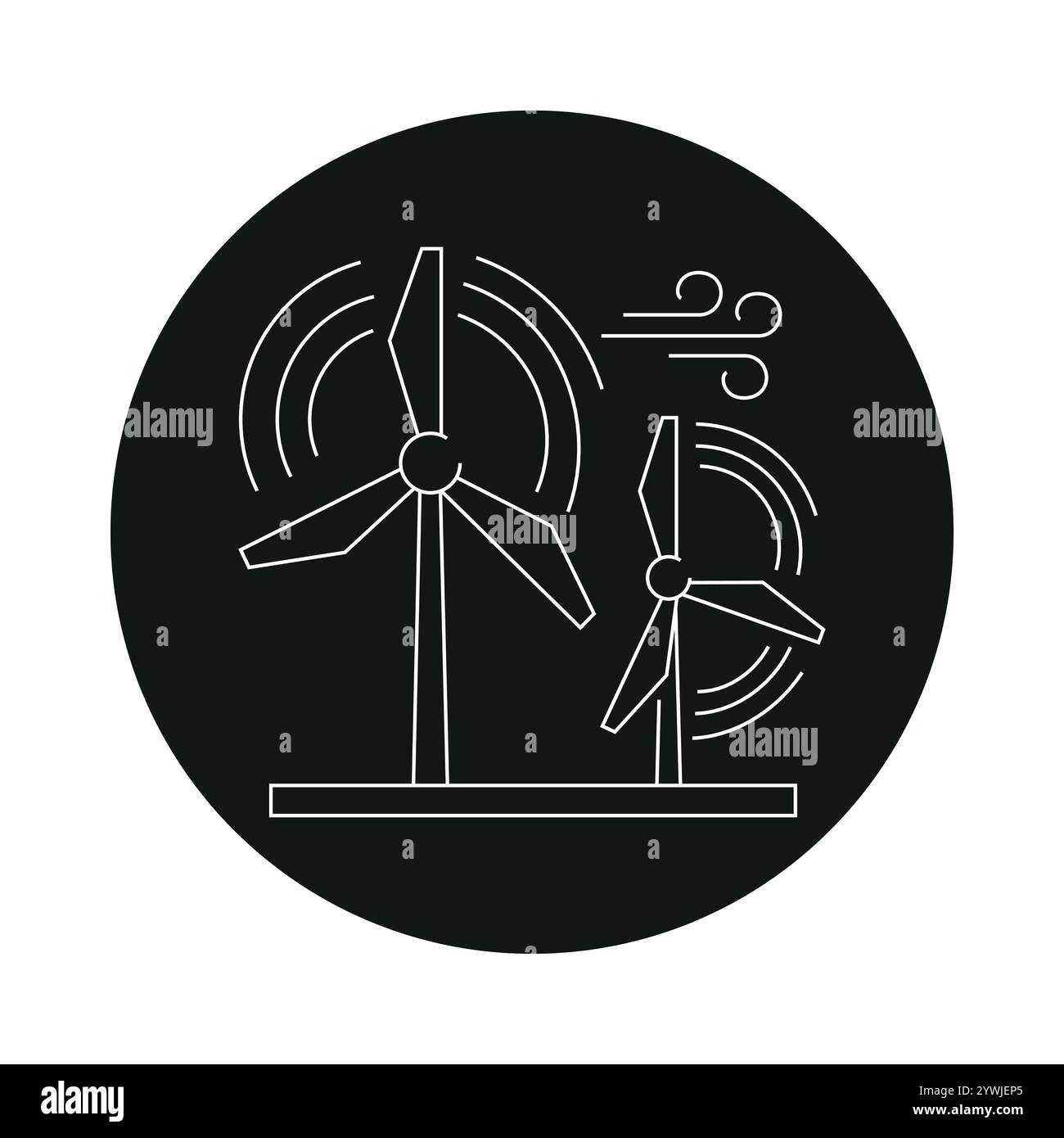 Wind turbines factory color line icon. Renewable energy sources. Vector ...