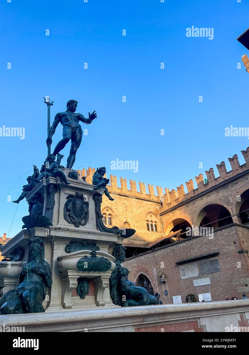 Piazza Nettuno, Bologna - Smartphone Captured Stock Image