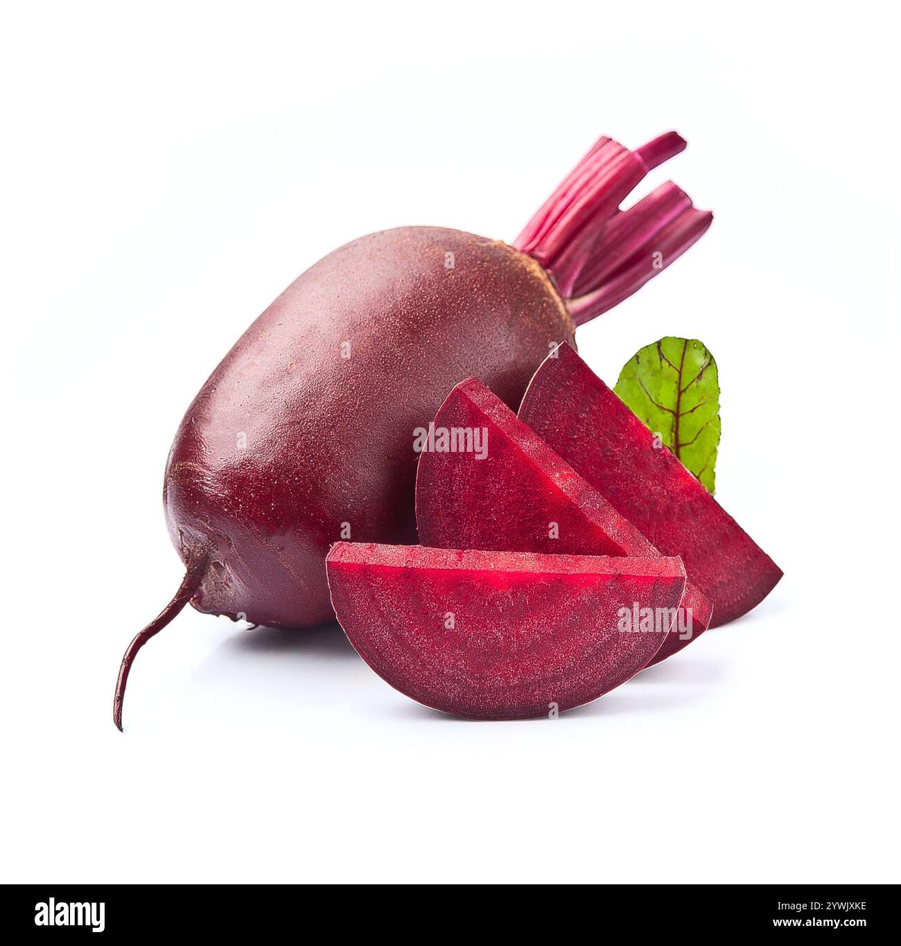 Beet root with slick beet on white background Stock Photo