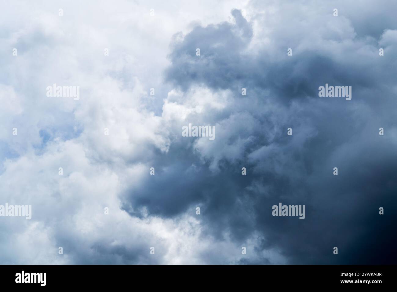 Dramatic storm cloudscape with strange cloud shapes Stock Photo