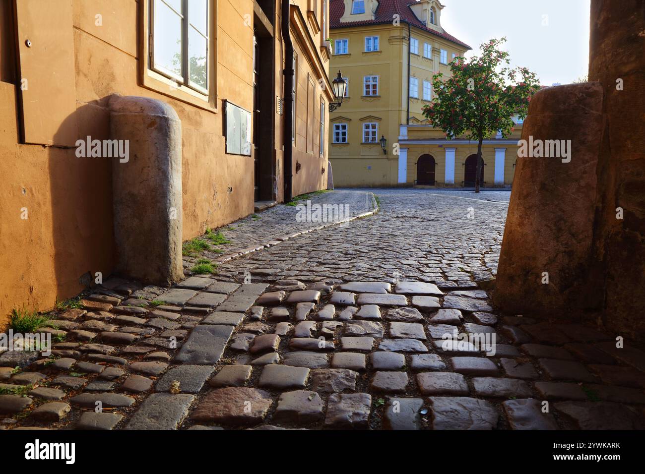 Na Kampe square in Mala Strana district of Prague city, Czech Republic. Stock Photo