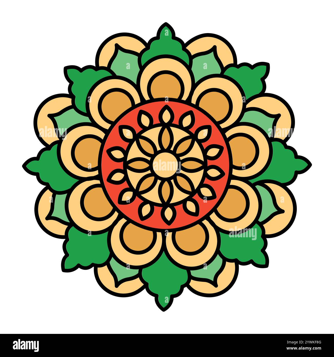 Mandala line icon. Vector isolated element. Editable stroke. Stock Vector