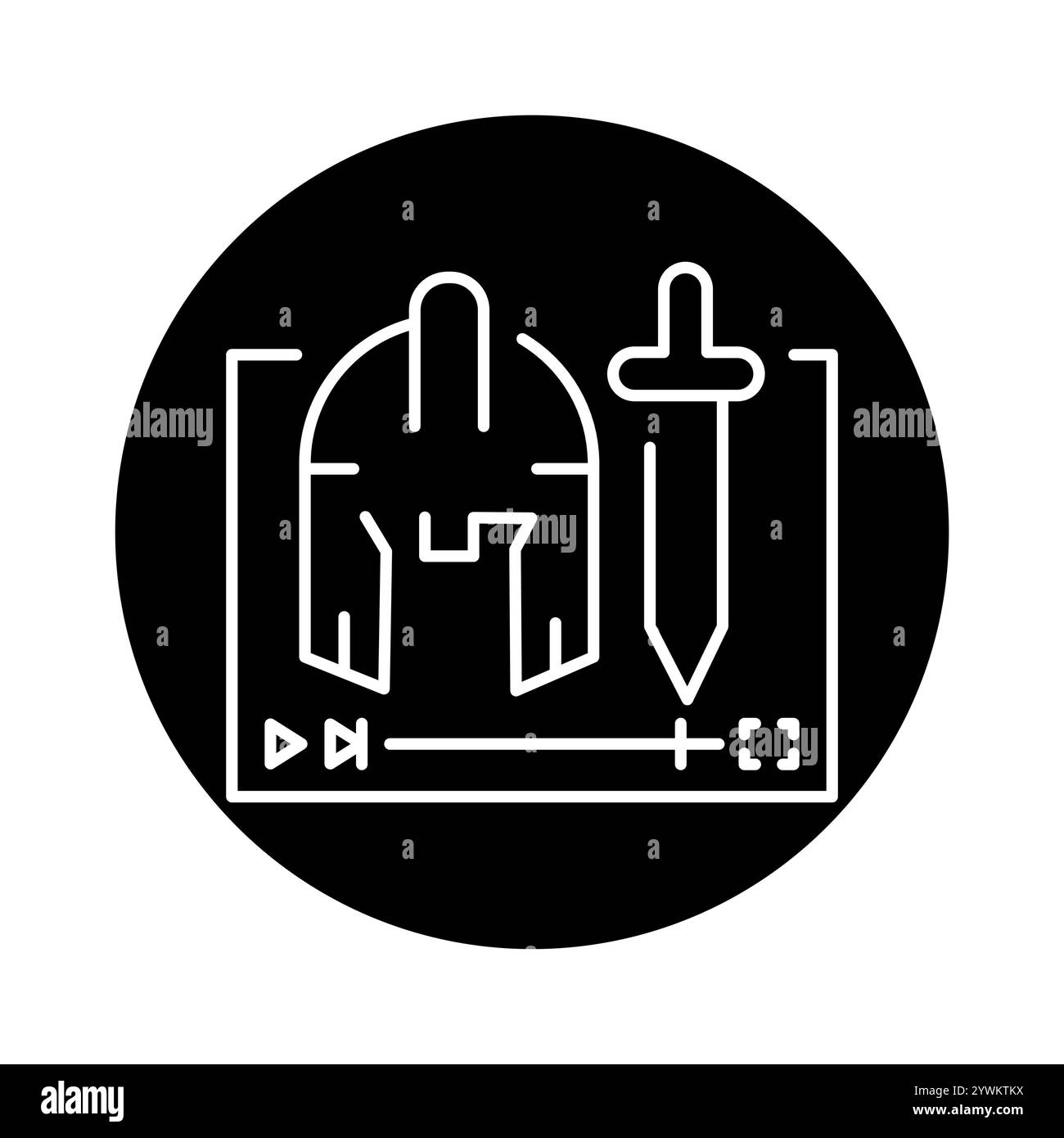 Historical genre line black icon. Sign for web page, mobile app, button ...