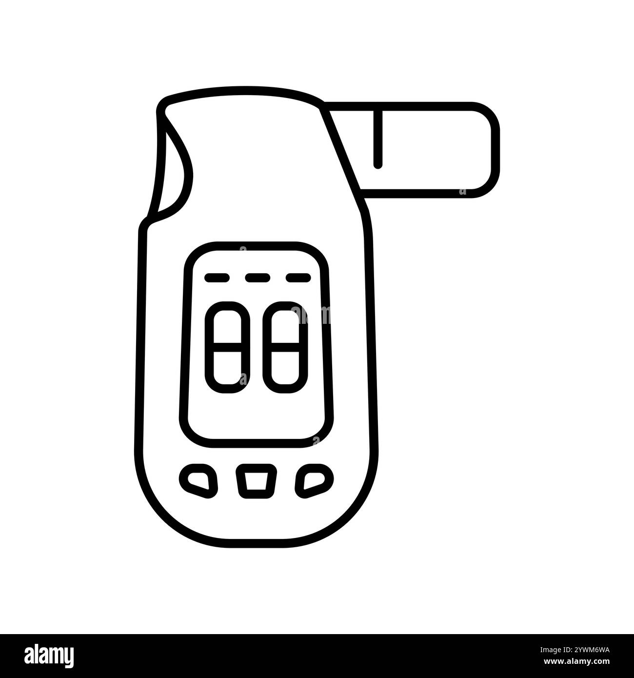 Spirometer line black icon. Sign for web page, mobile app, button, logo. Vector isolated button. Editable stroke. Stock Vector