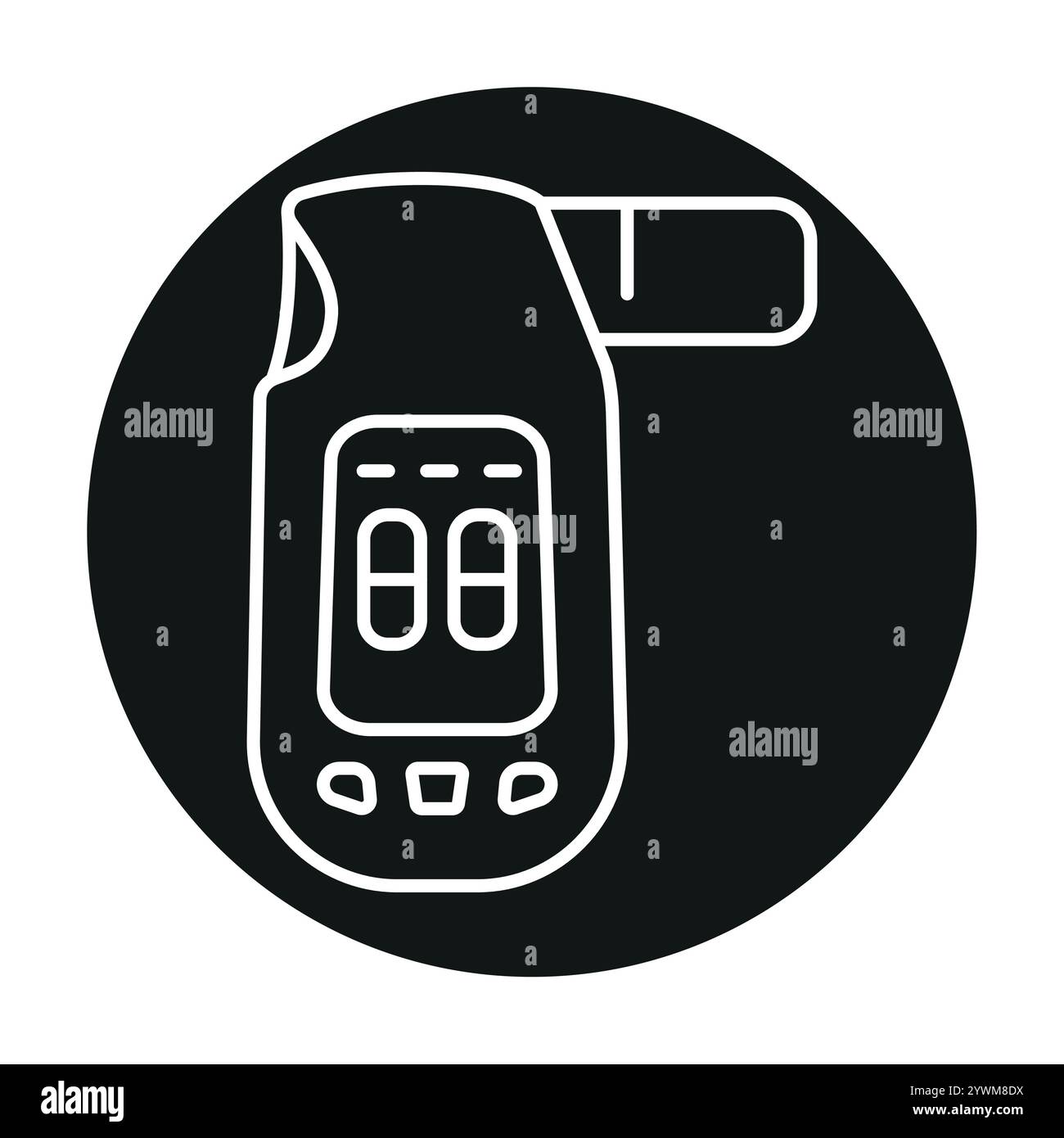 Spirometer line black icon. Sign for web page, mobile app, button, logo. Vector isolated button. Editable stroke. Stock Vector