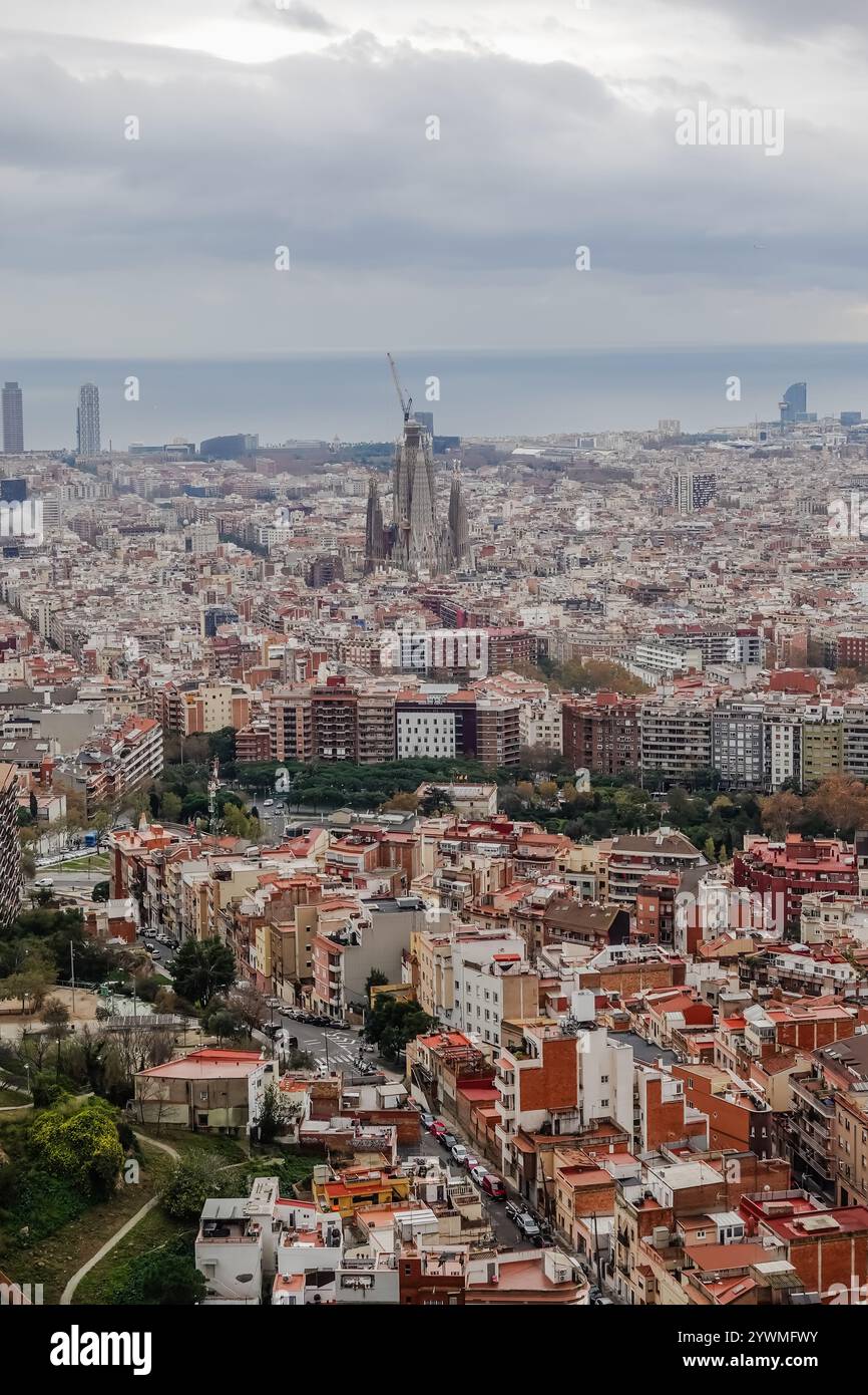 Aerial View of Barcelona City from Hilltop Stock Photo - Alamy