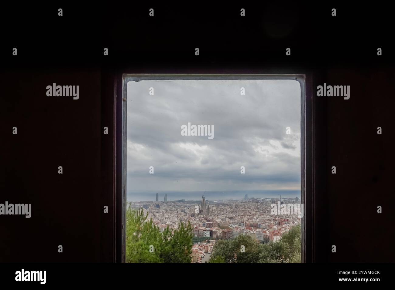 Aerial View of Barcelona City from Hilltop Stock Photo - Alamy