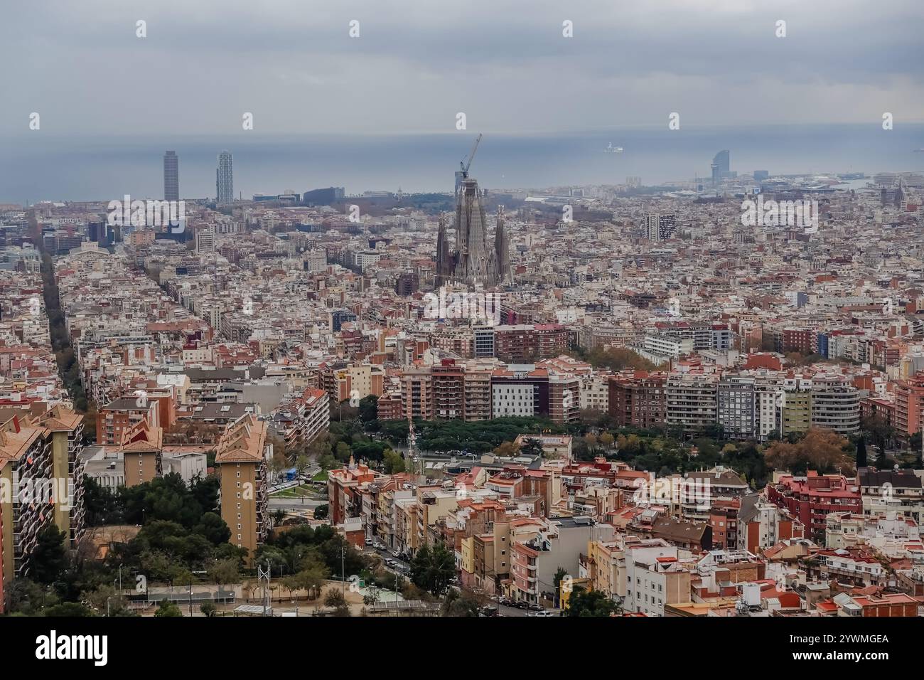 Aerial View of Barcelona City from Hilltop Stock Photo - Alamy