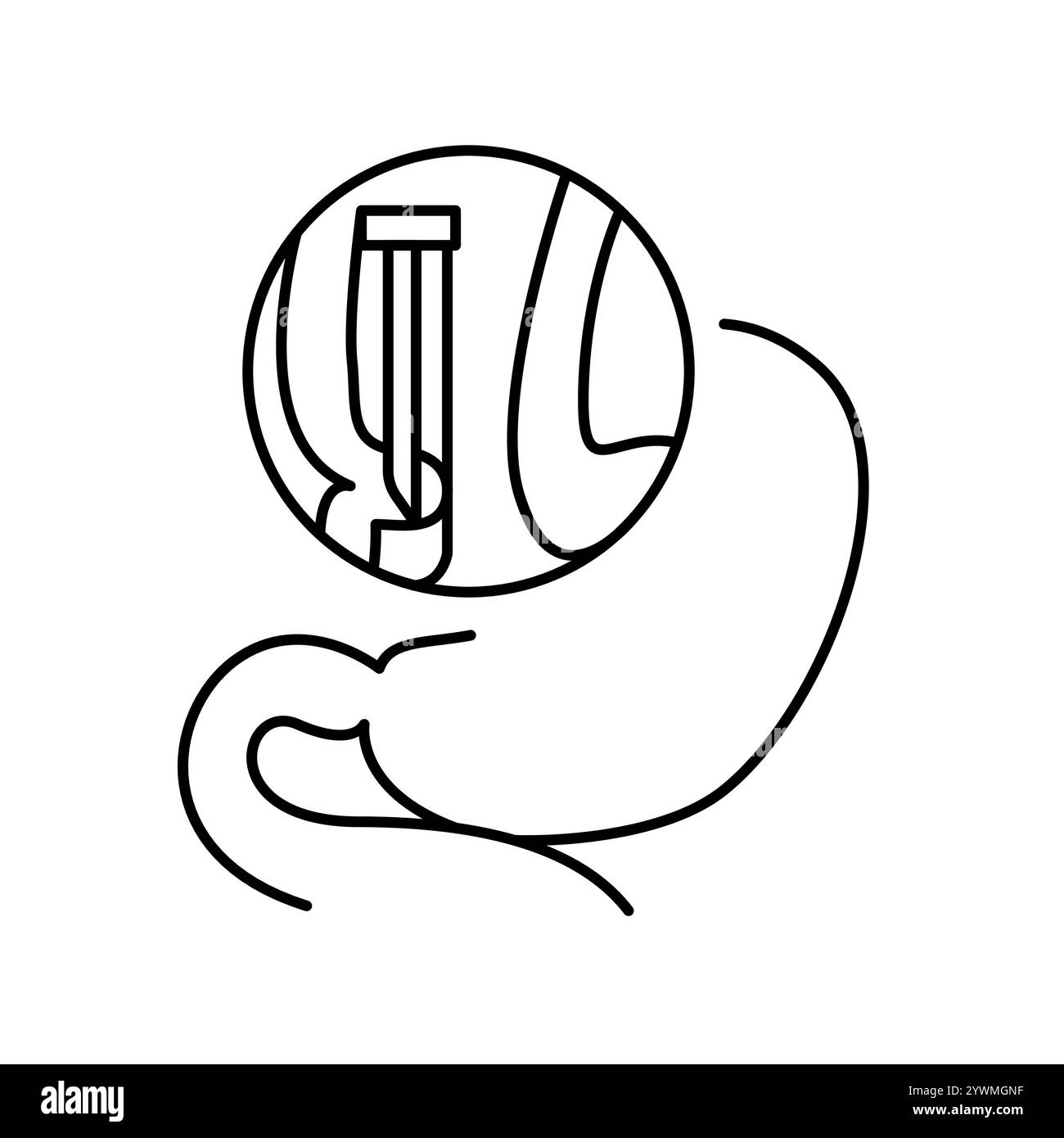 Gastroplication line black icon. Sign for web page, mobile app, button, logo. Vector isolated button. Editable stroke. Stock Vector