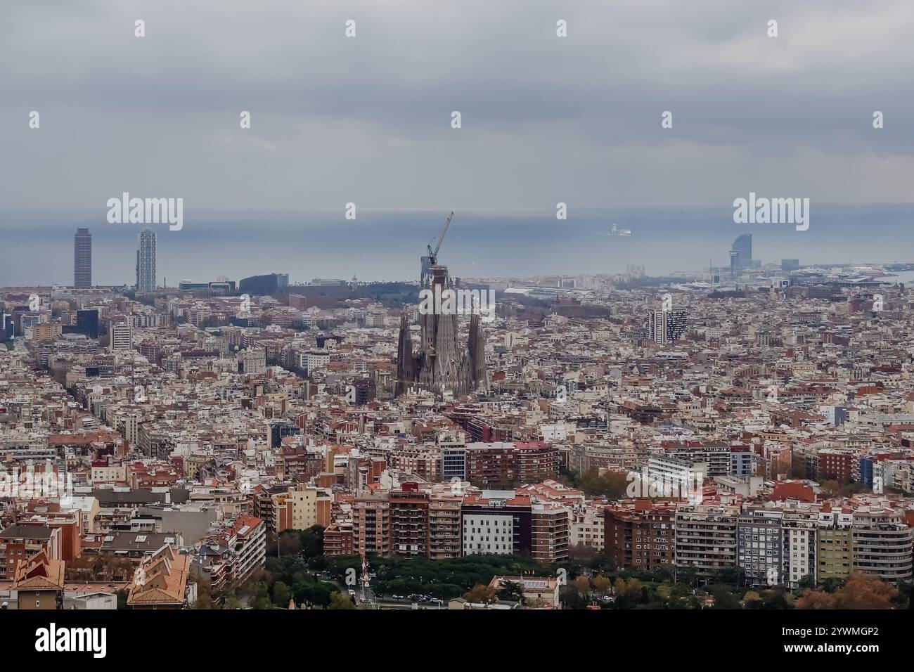 Aerial View of Barcelona City from Hilltop Stock Photo - Alamy