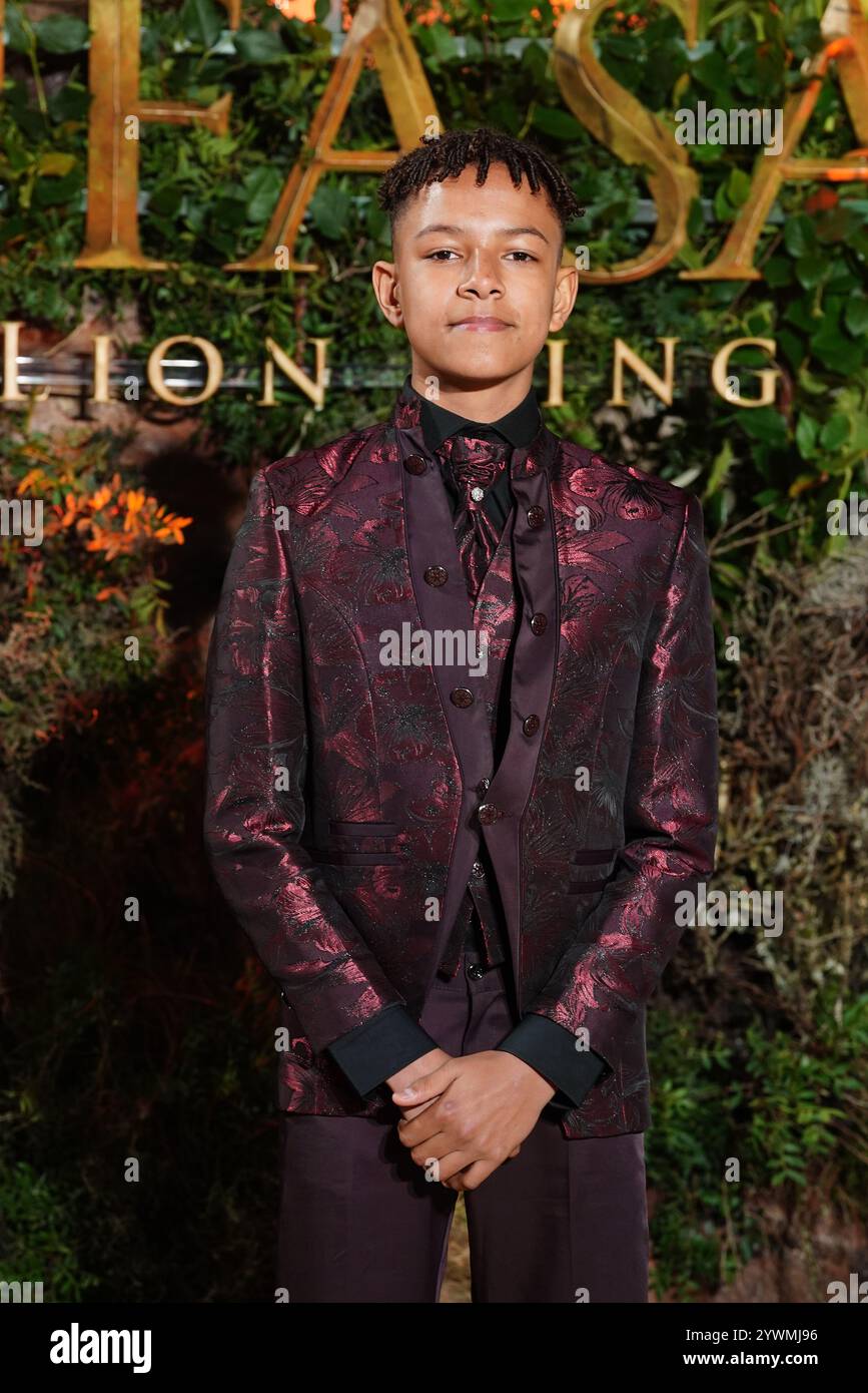 Theo Somolu attending the UK premiere of Mufasa: The Lion King, at