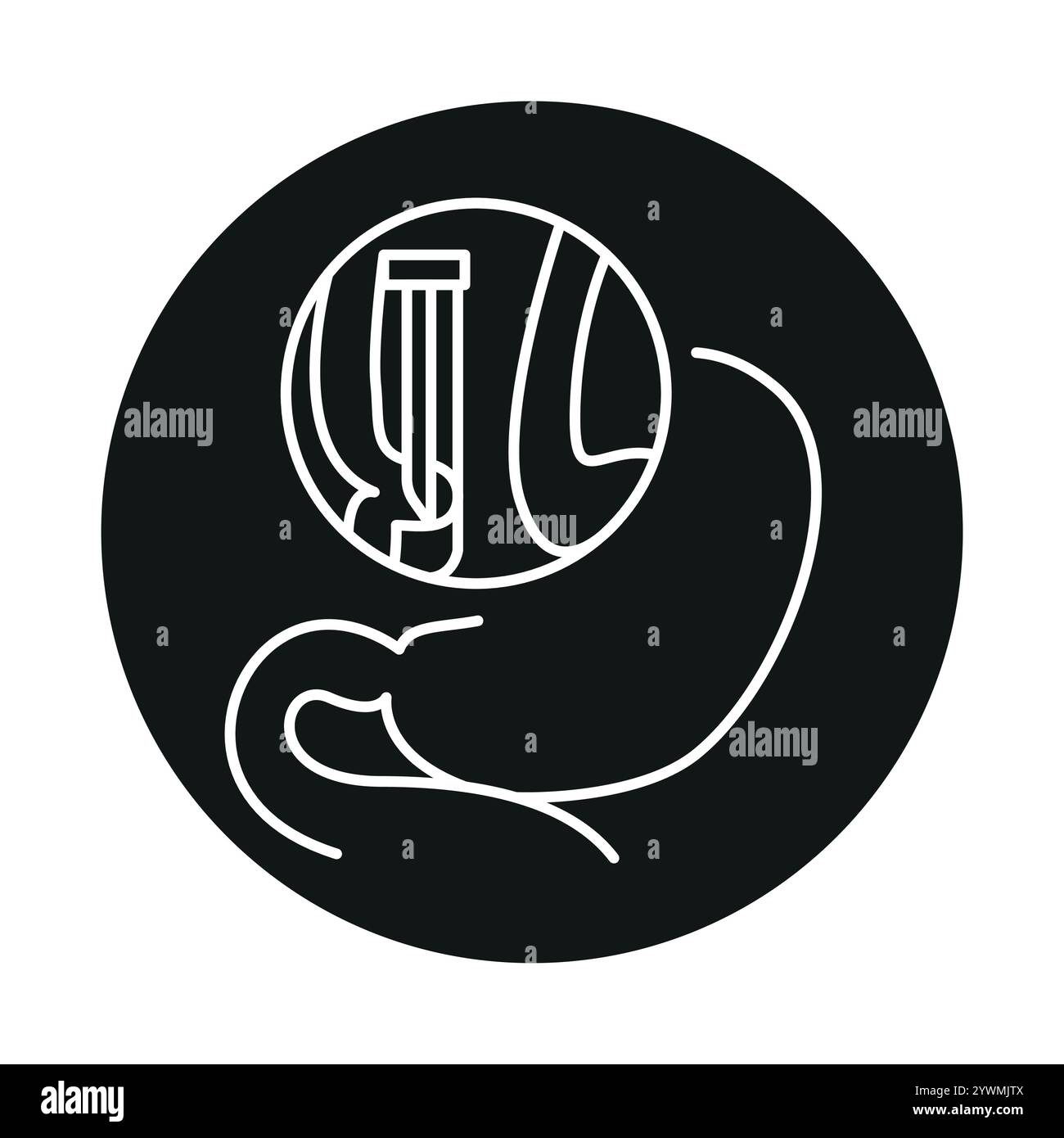 Gastroplication line black icon. Sign for web page, mobile app, button, logo. Vector isolated button. Editable stroke. Stock Vector