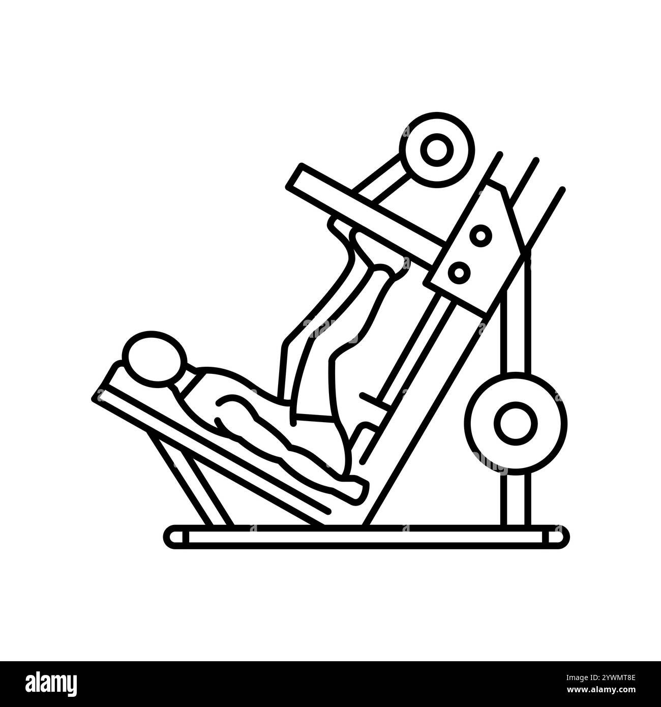 Leg Press line icon. Vector isolated element. Editable stroke Stock
