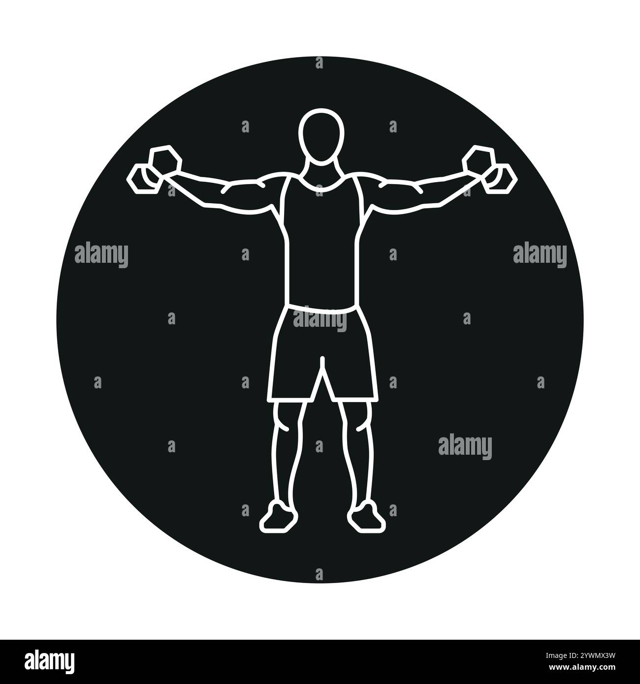 Lateral Raises line icon. Vector isolated element. Editable stroke. Stock Vector