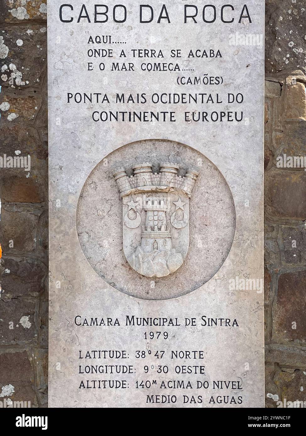 Cabo Da Roca Sign Portugal, Cabo da Roca Stock Photo - Alamy
