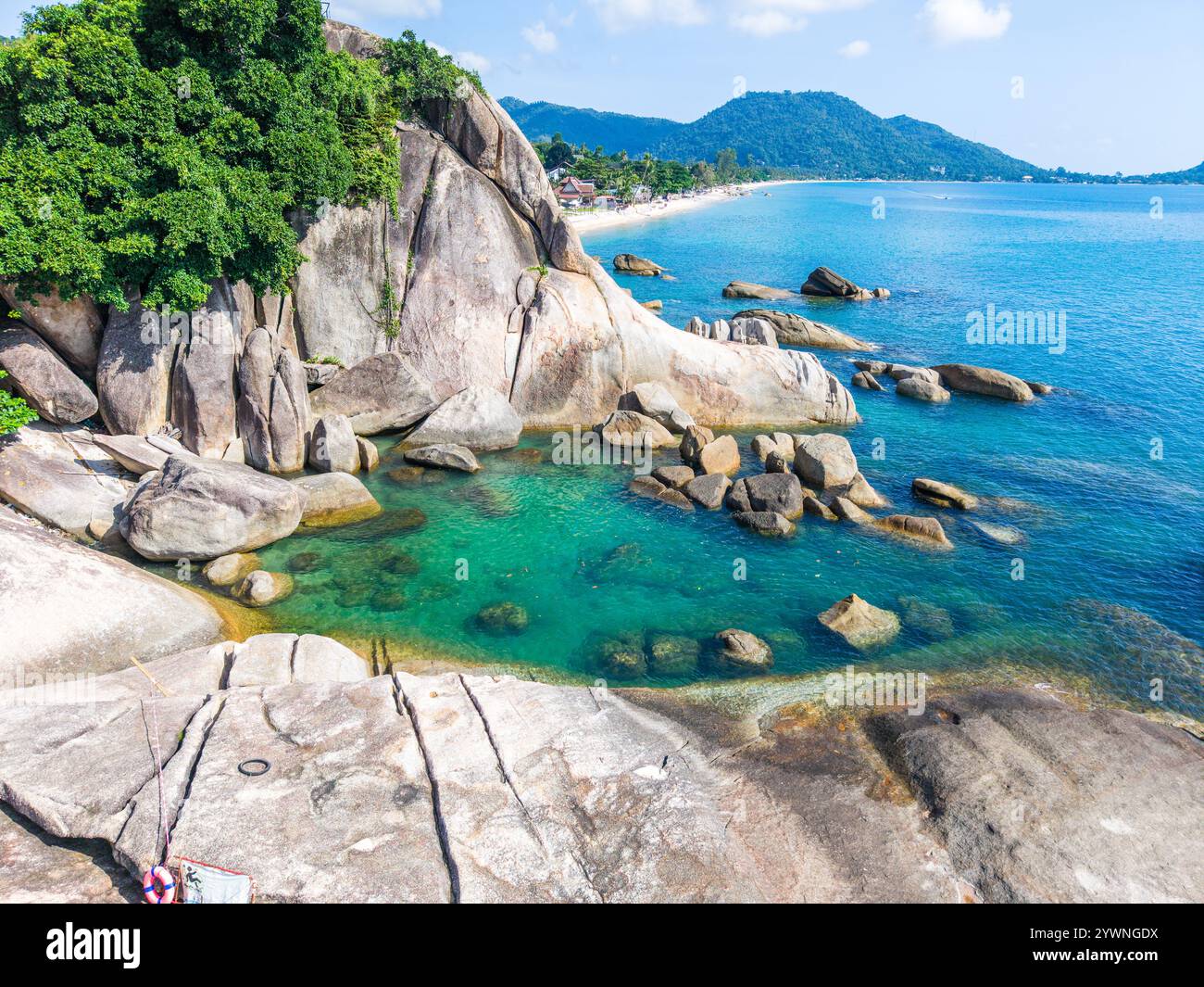 Grandfather and Grandmother Rocks, Hin Ta Hin Yai, in koh Samui island, Thailand Stock Photo