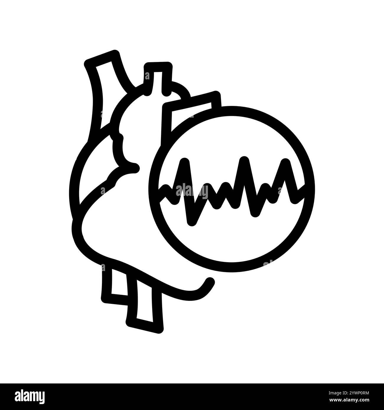 heart disease line black icon. Sign for web page, mobile app, button ...