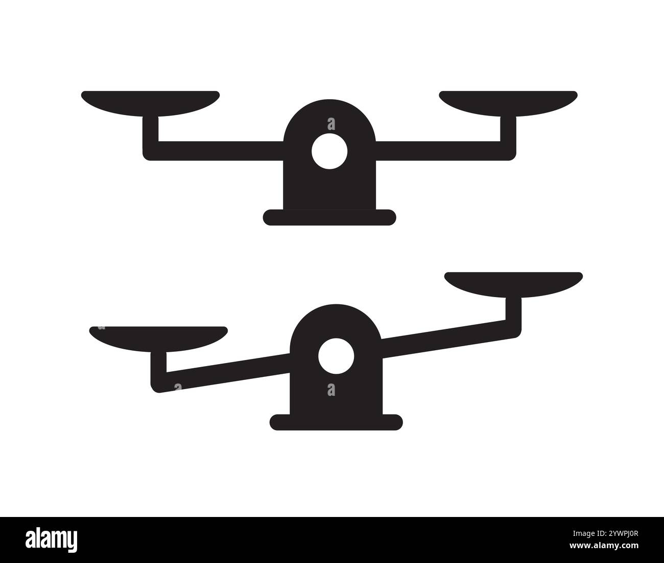 Vector set of two black flat measuring scales icon concept isolated on ...