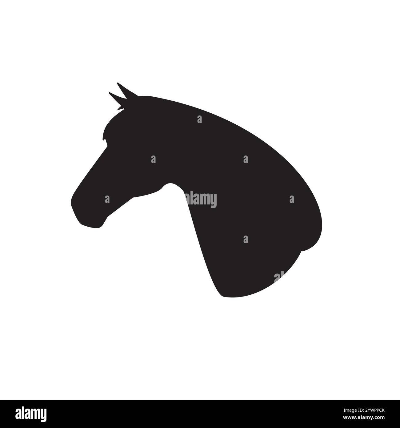 Vector flat black horse head silhouette isolated on white background ...