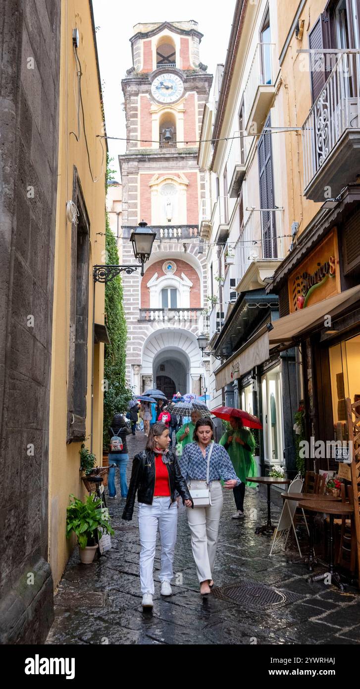 Sorrento cathedral bell tower, Via Pietà Corso Italia, Sorrento, Campania, Italy, Europe Stock Photo