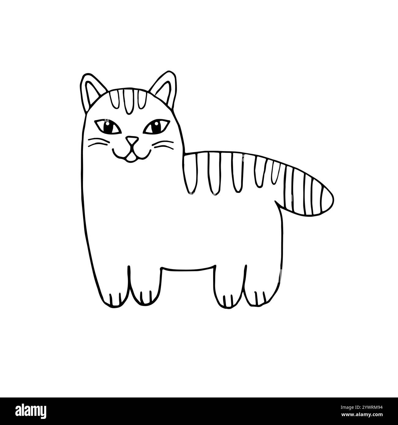 Vector hand drawn doodle sketch cat isolated on white background Stock ...