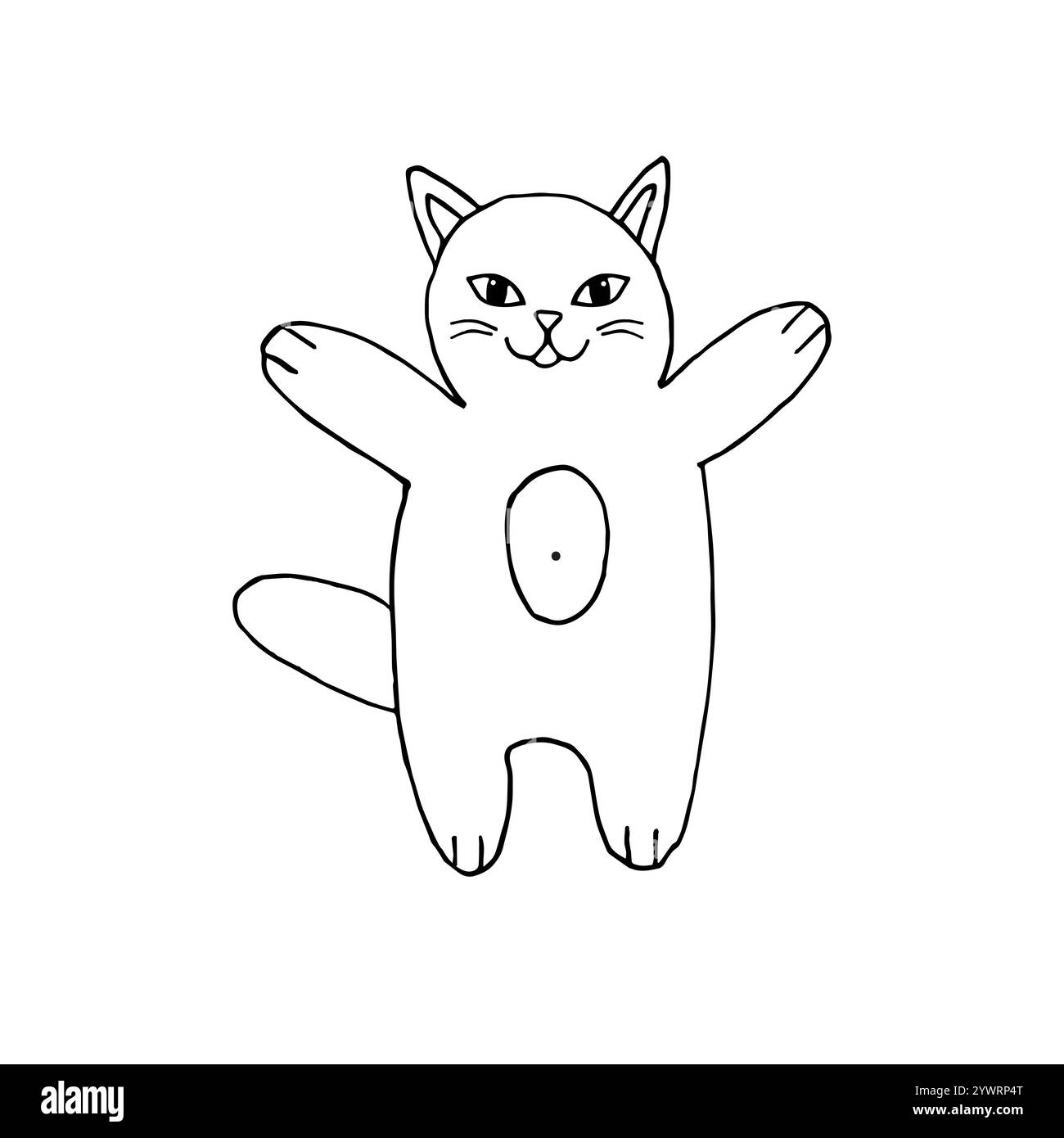 Vector hand drawn doodle sketch cat isolated on white background Stock ...
