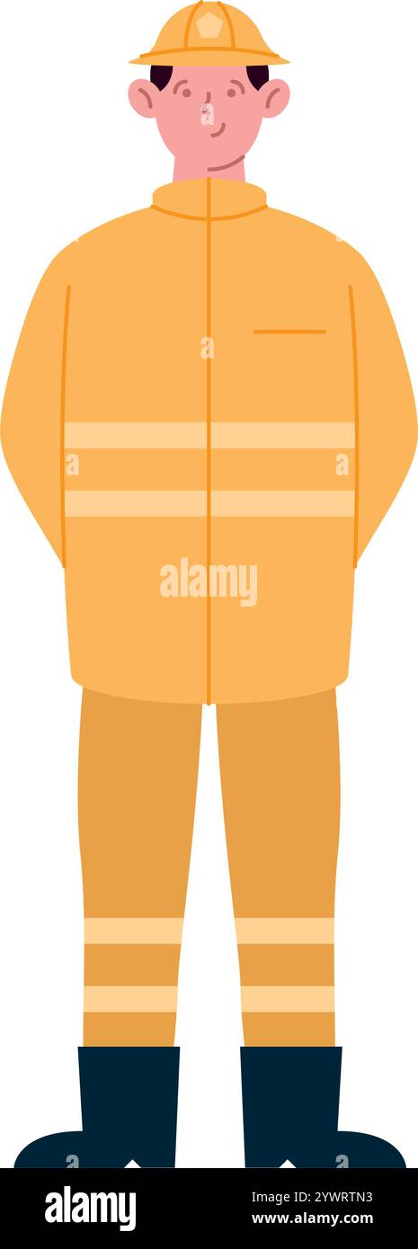 firefighter man character Stock Vector Image & Art - Alamy
