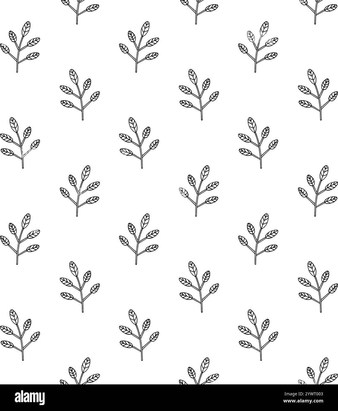 Vector seamless pattern of hand drawn doodle sketch floral branch ...
