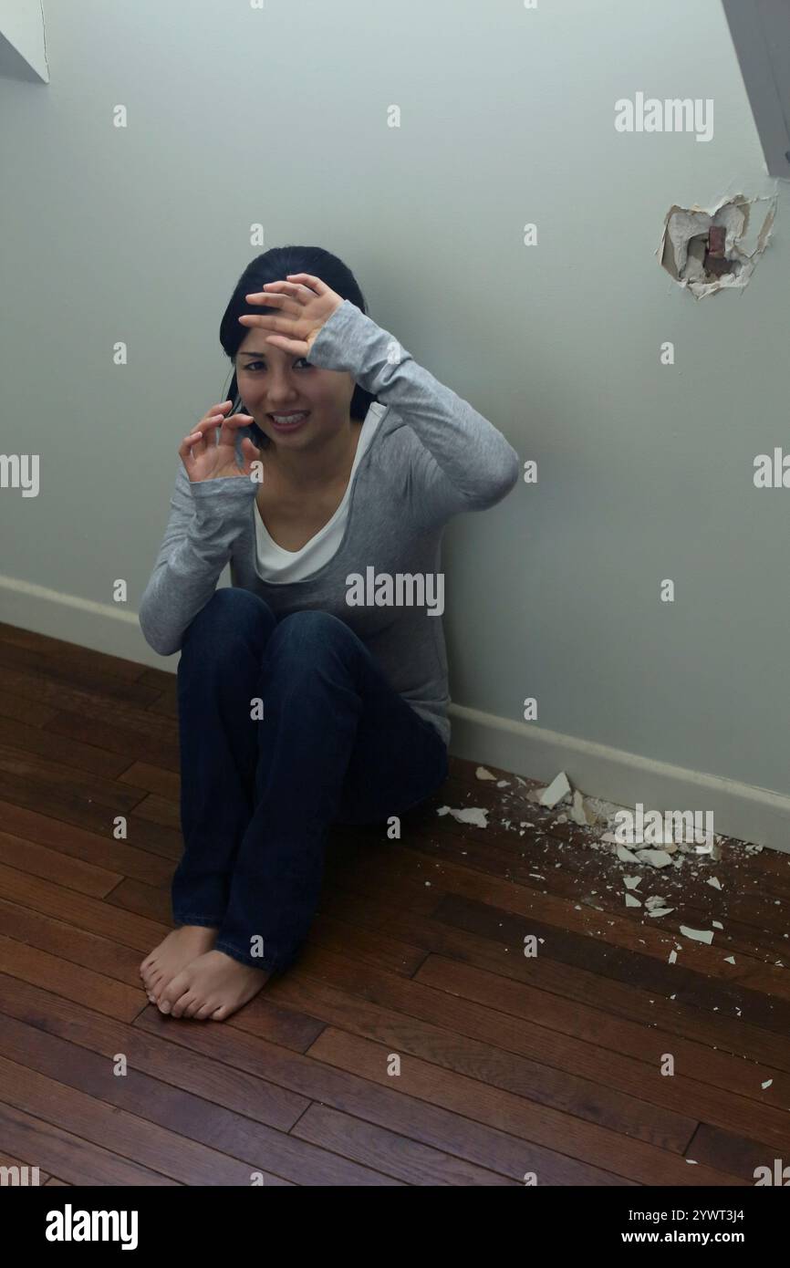 Women frightened of violence Stock Photo - Alamy