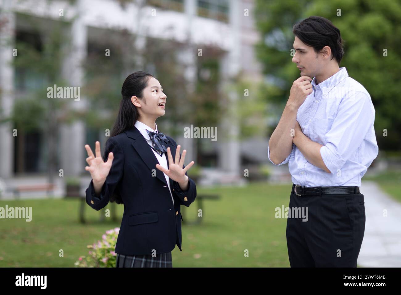 Girls school uniform talking hi-res stock photography and images - Alamy