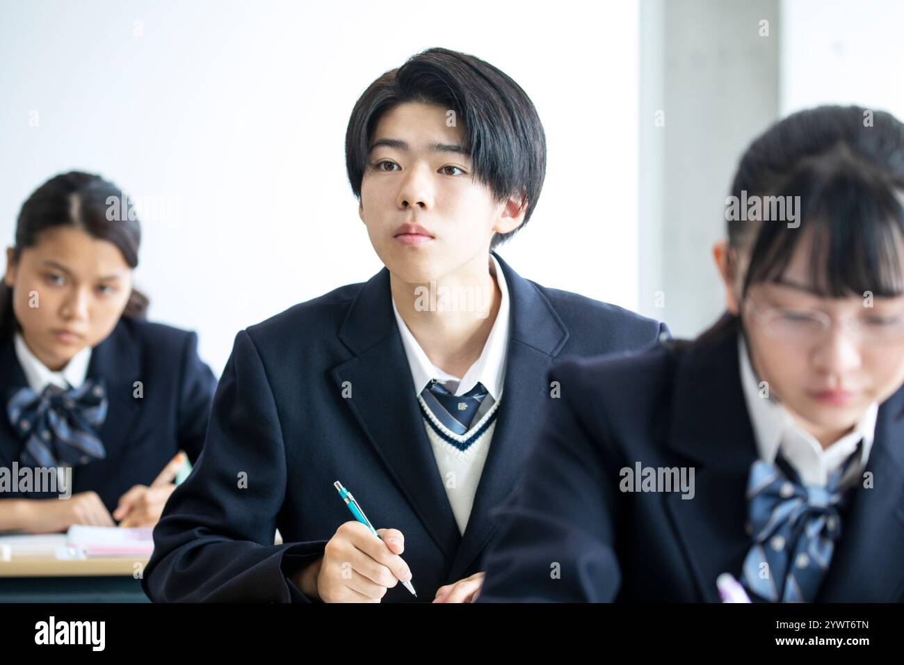 High school boys and girls in class Stock Photo - Alamy