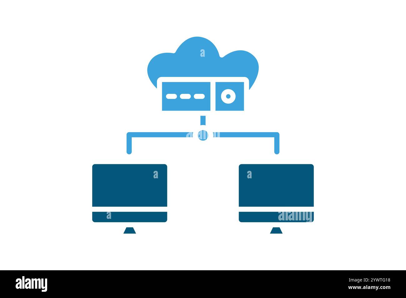 Big data icon. solid icon style. icon related to IT. network elements vector illustration Stock Vector