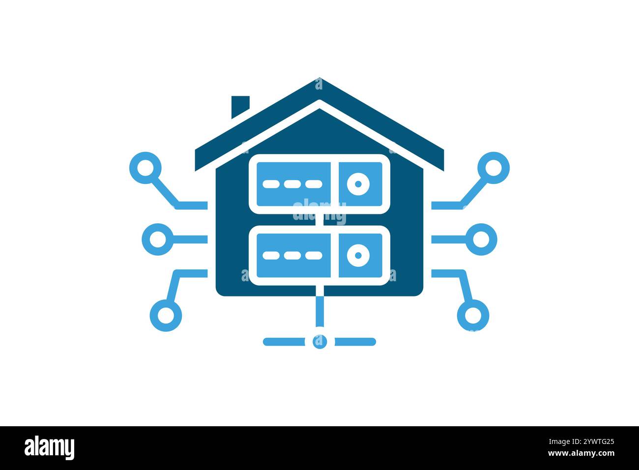 Data warehouse icon. solid icon style. icon related to IT. network elements vector illustration Stock Vector