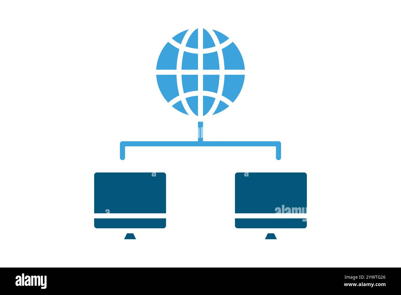 Network icon. solid icon style. icon related to IT. IT architecture elements vector illustration Stock Vector