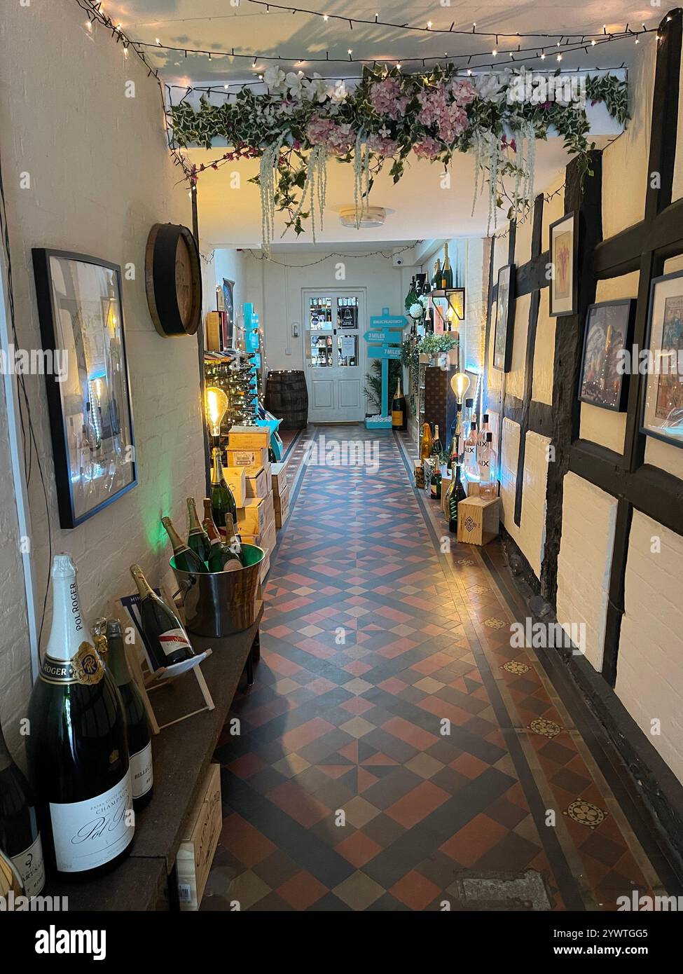 Saxty's Bottle Shop entrance, Hereford UK - Smartphone Captured Stock Image