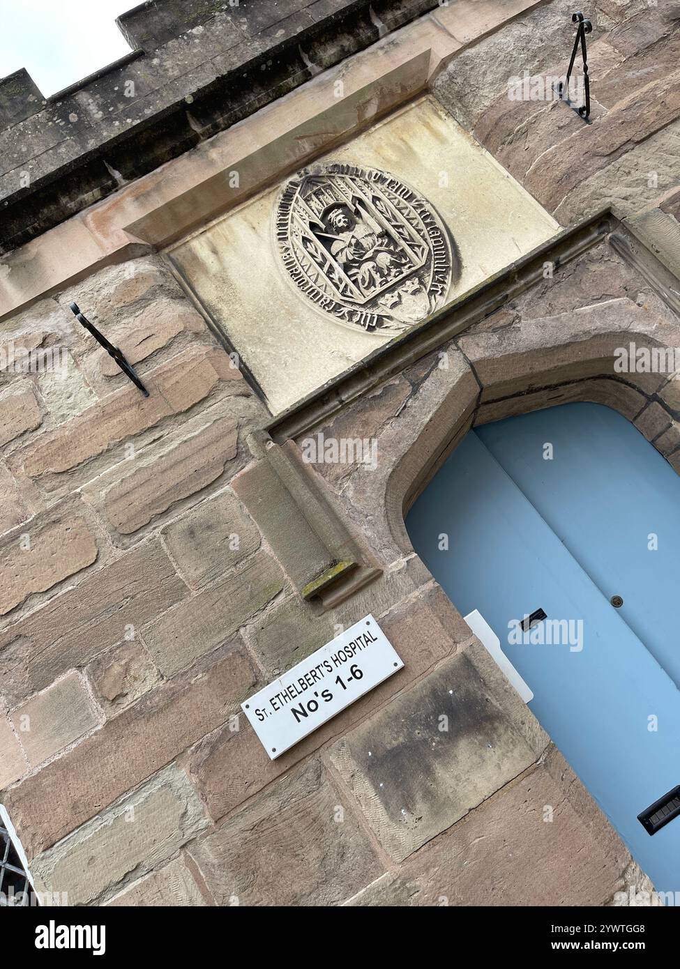 St Etherlbert's Hospital doorway, Hereford UK - Smartphone Captured Stock Image