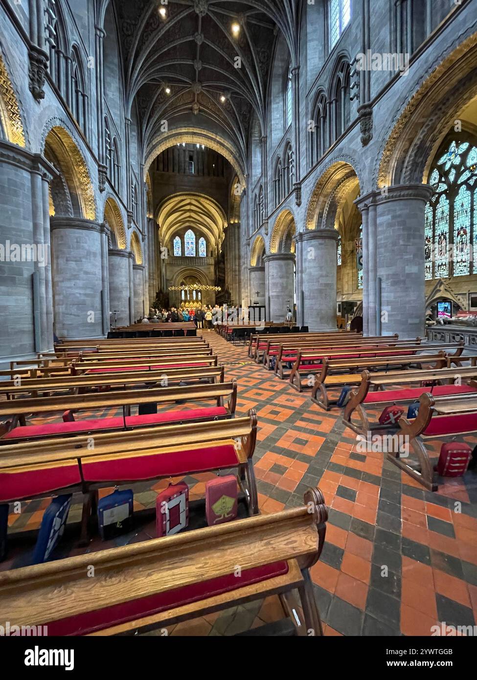 Nave, Hereford Cathedral. UK - Smartphone Captured Stock Image