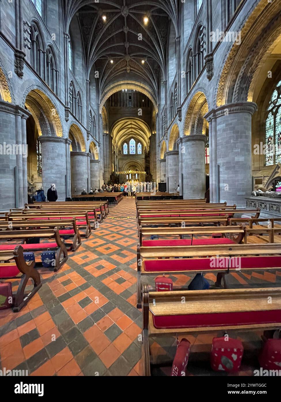 Nave, Hereford Cathedral. UK - Smartphone Captured Stock Image