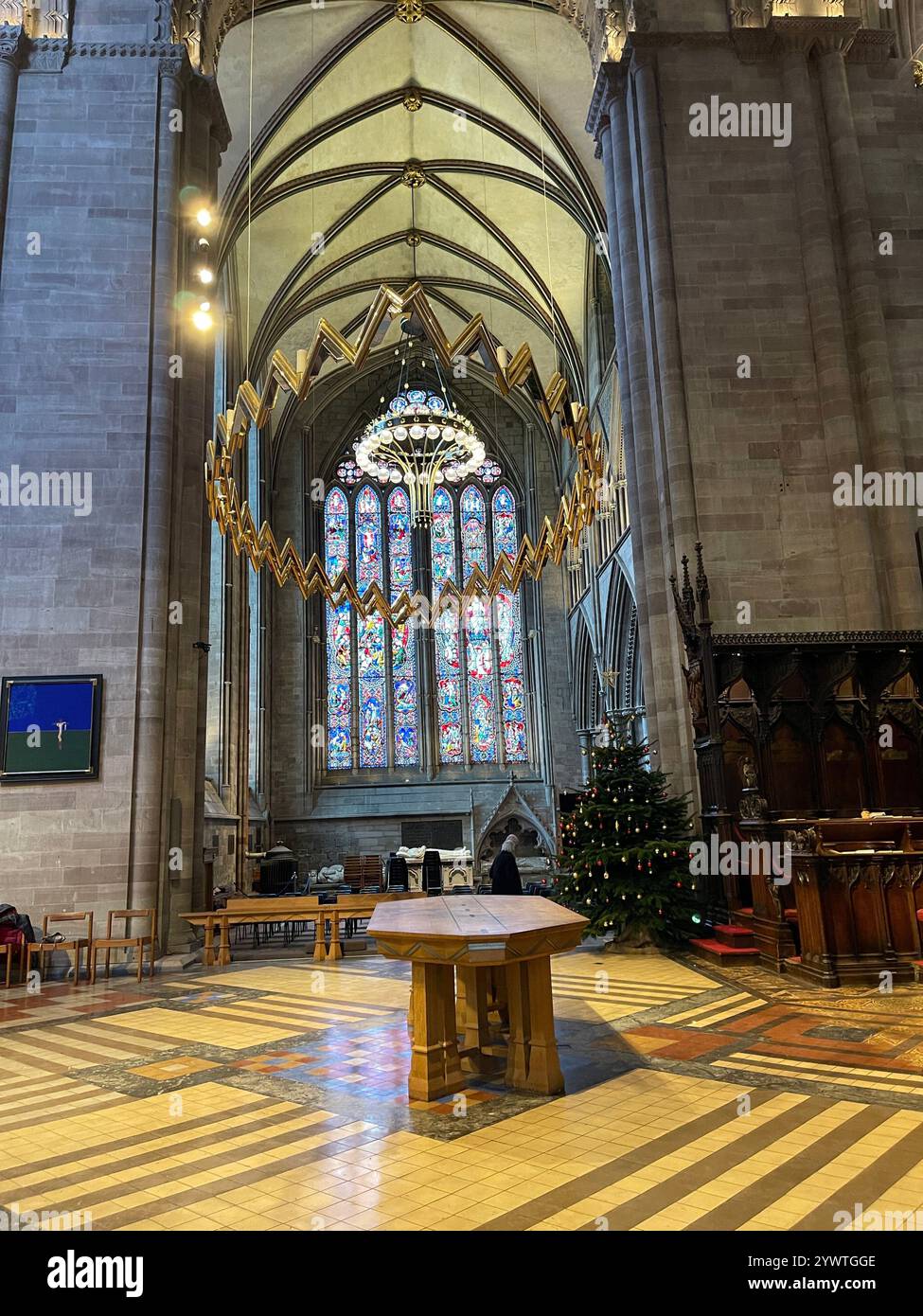 Chandelier, The Tower and Choirs, Hereford Cathedral. UK - Smartphone Captured Stock Image
