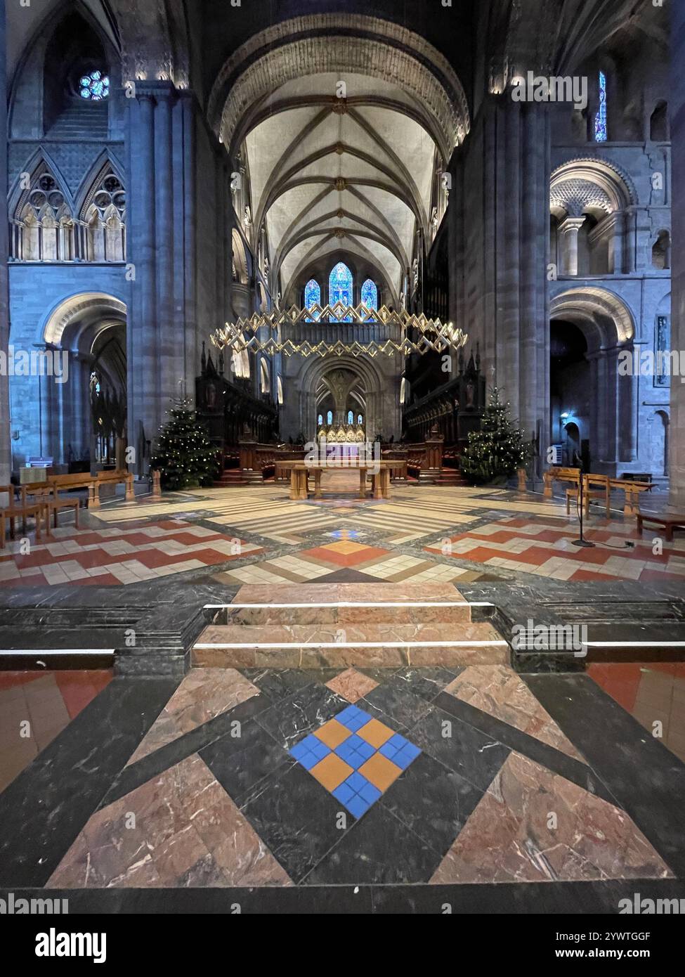 The Tower and Choirs, Hereford Cathedral. UK - Smartphone Captured Stock Image
