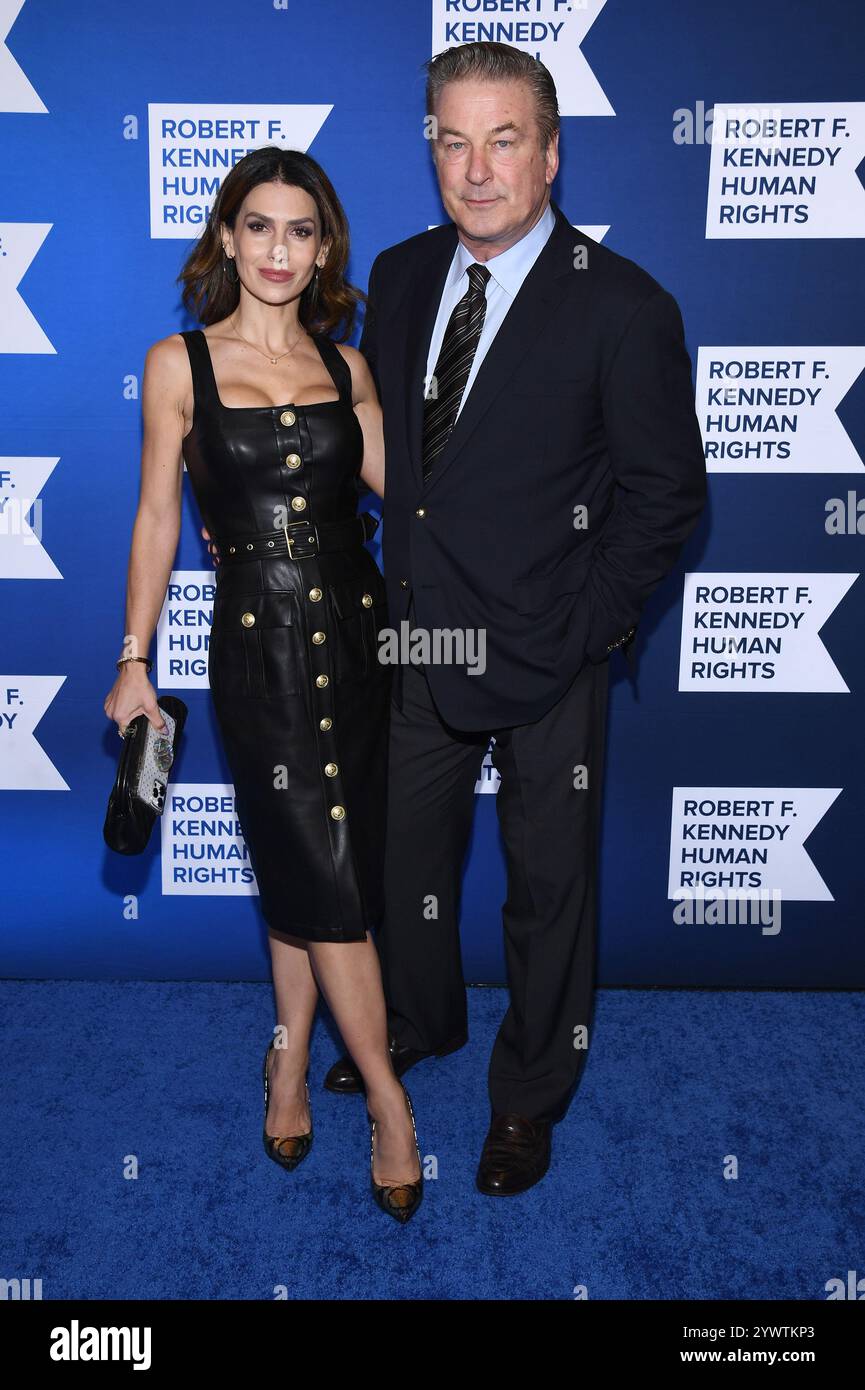 (LR) Hilaria Baldwin and Alec Baldwin attend the 2024 RFK Human Rights