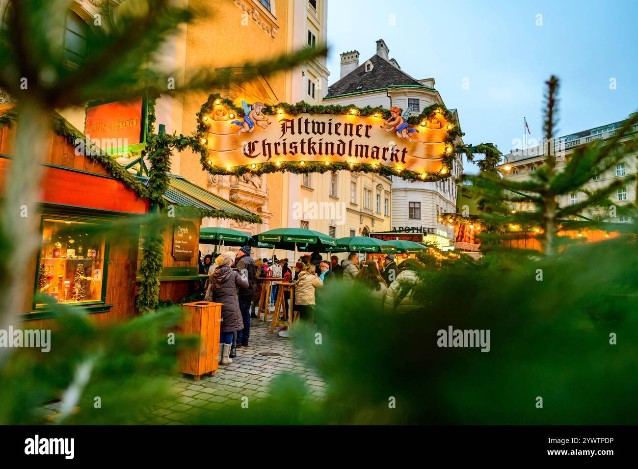 vienna, austria, 11 dec 2024, advent market, altwiener christkindlmarkt ...