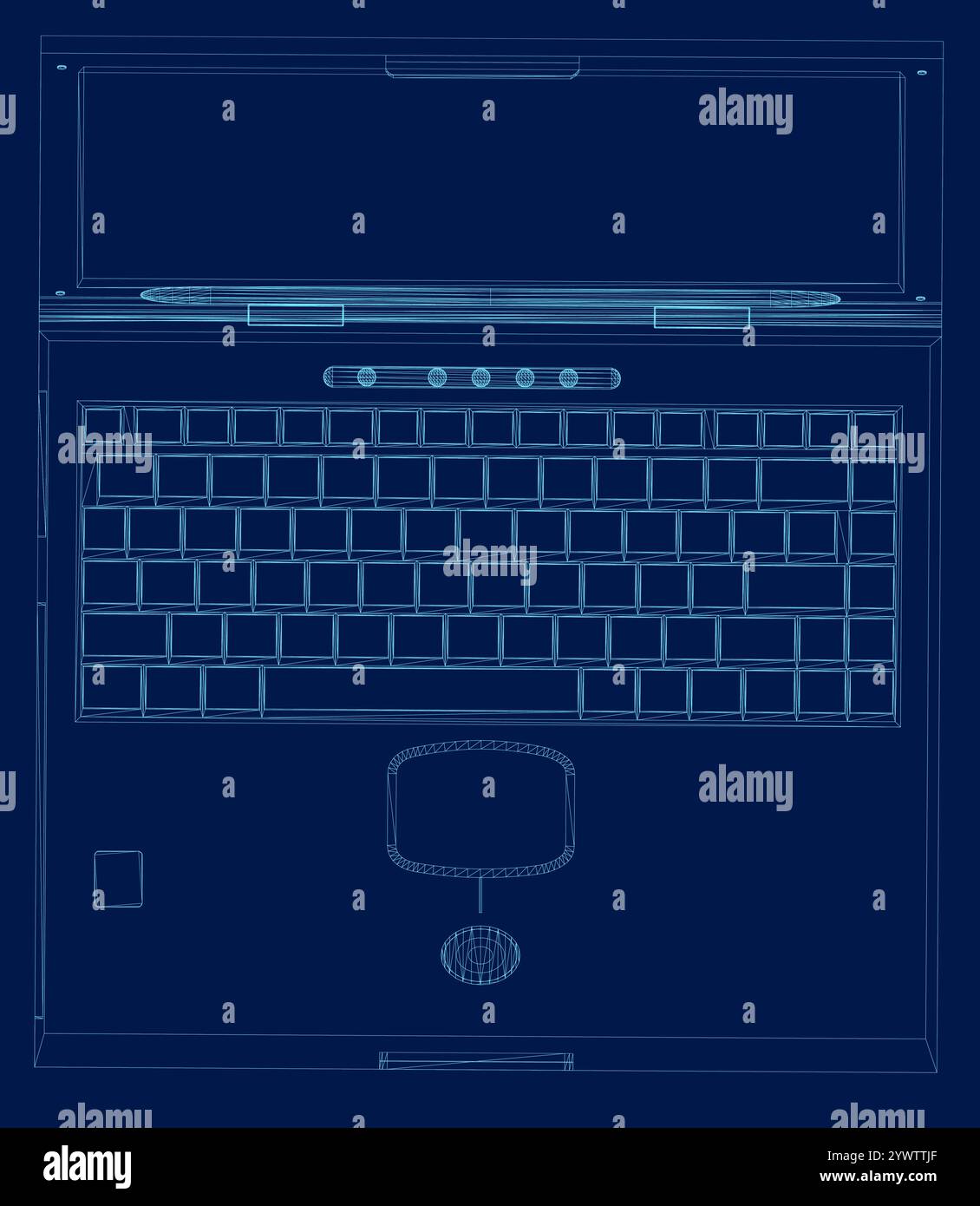 Laptop contour Vector Illustration. View from above Stock Vector