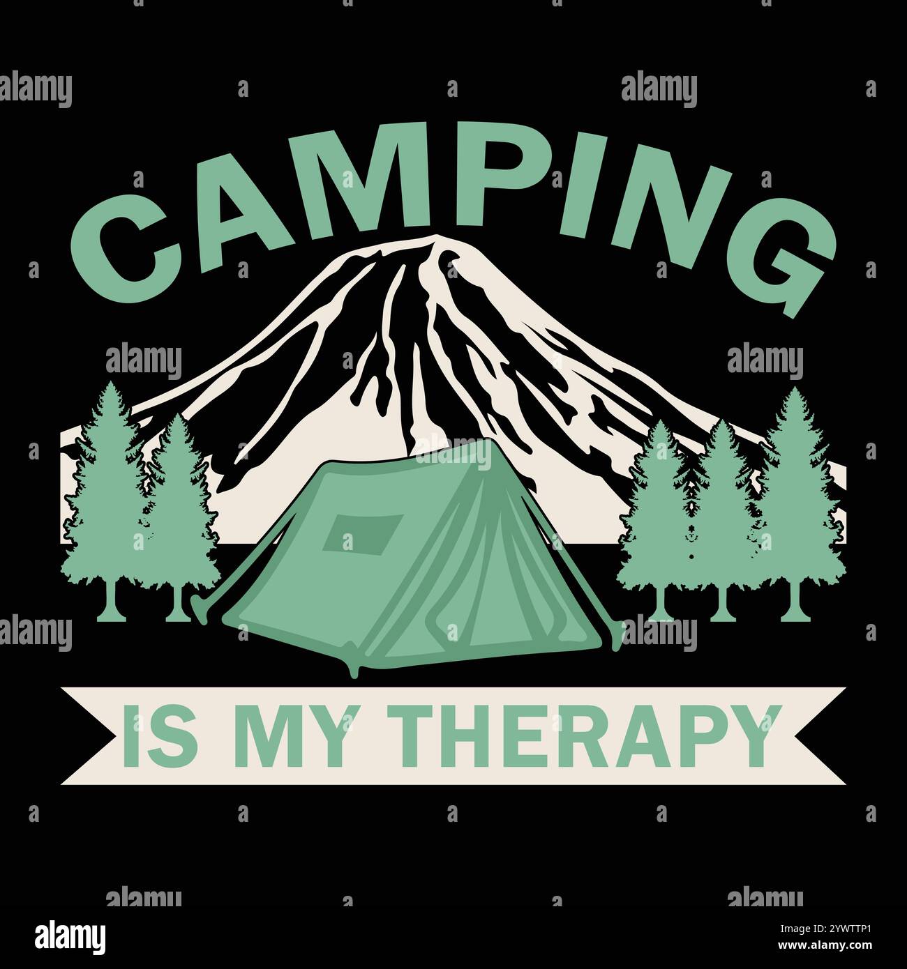 Camping Is My Therapy Stock Vector