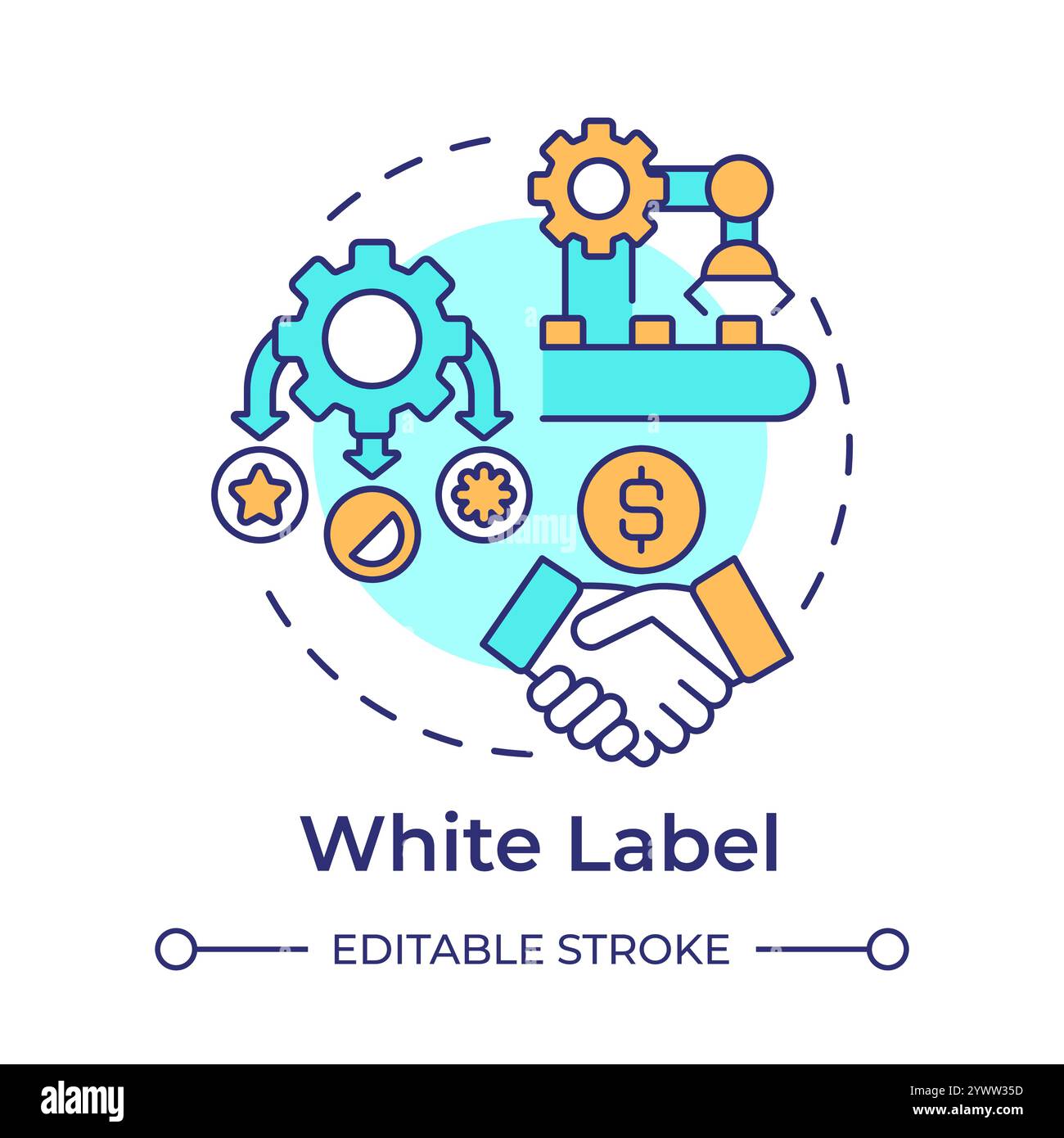 White label multi color concept icon Stock Vector